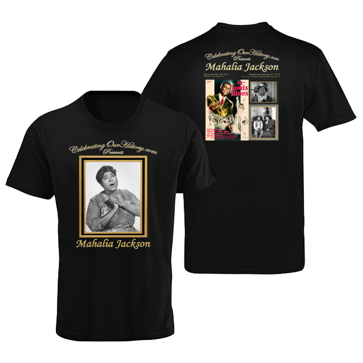 Mahalia Jackson - St. Louis Blues (1958) -  Front and Back Printed Concert Style T-Shirt