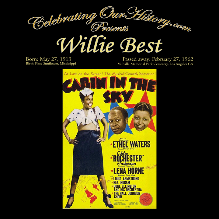 Willie Best - Cabin in the Sky (1943) -  Front and Back Printed Concert Style T-Shirt