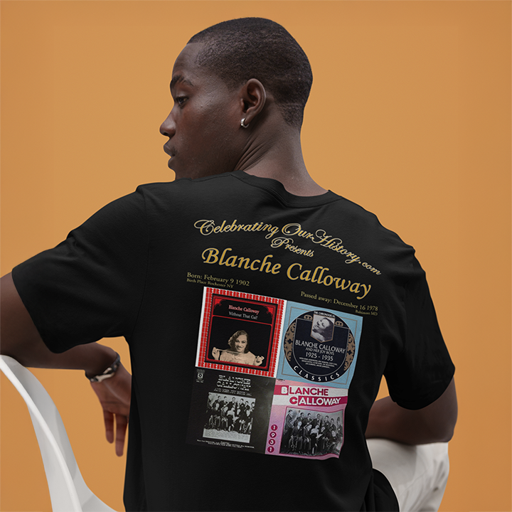 Blanche Calloway - Four Albums -  Front and Back Printed Concert Style T-Shirt