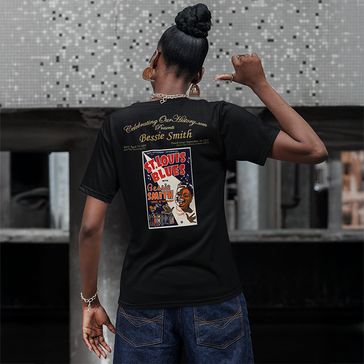 Bessie Smith - St. Louis Blues (1929) -  Front and Back Printed Concert Style T-Shirt