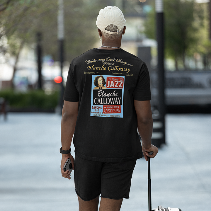 Blanche Calloway - Queen Of Jazz -  Front and Back Printed Concert Style T-Shirt