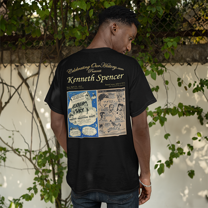 Kenneth Spencer - Cabin in the Sky (1943) -  Front and Back Printed Concert Style T-Shirt