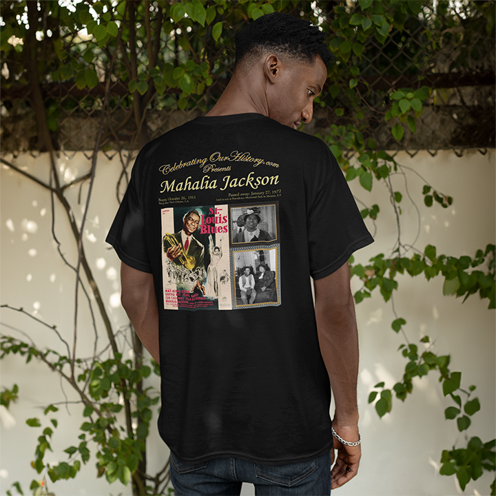 Mahalia Jackson - St. Louis Blues (1958) -  Front and Back Printed Concert Style T-Shirt