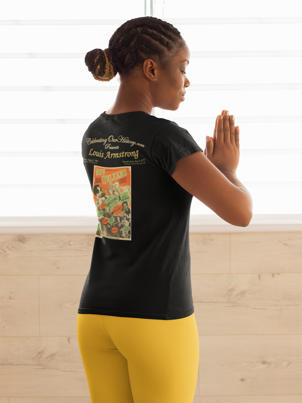 Louis Armstrong - New Orleans (1947) - Front and Back Printed Concert Style Women's T-Shirt