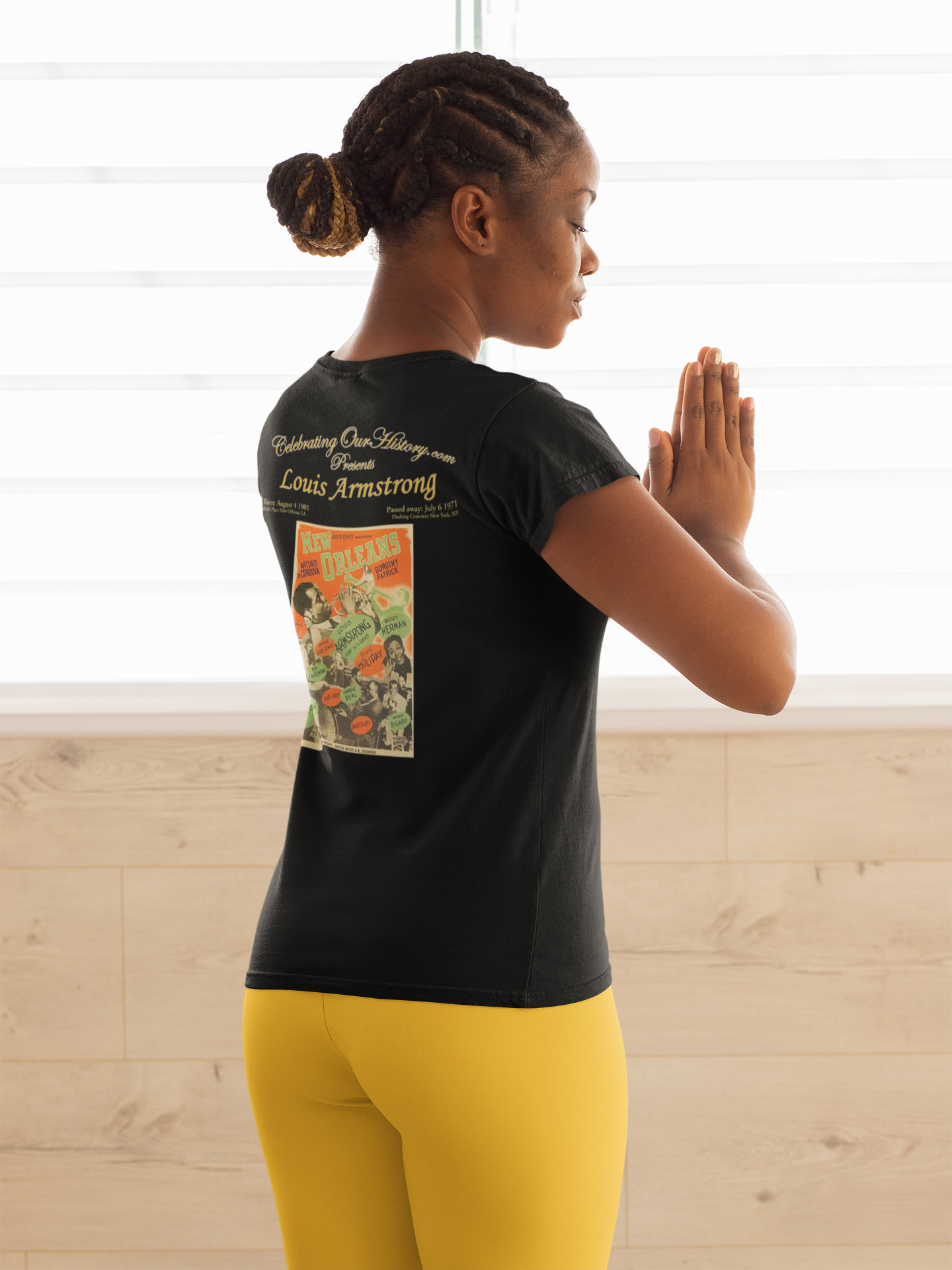 Louis Armstrong - New Orleans (1947) - Front and Back Printed Concert Style Women's T-Shirt