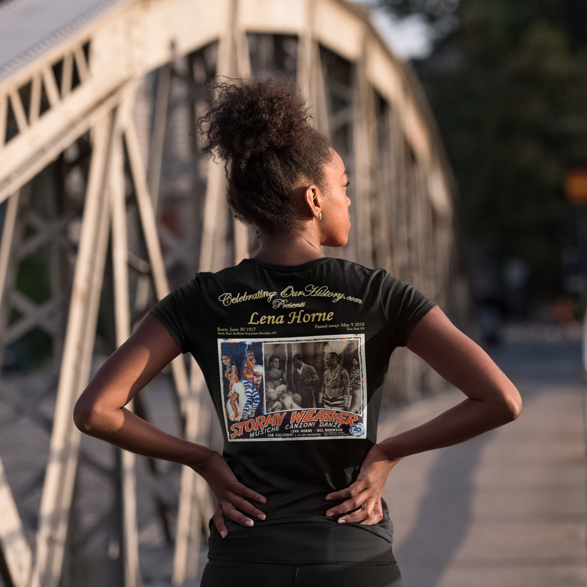 Lena Horne - Stormy Weather (1943) -  Front and Back Printed Concert Style Women's T-Shirt