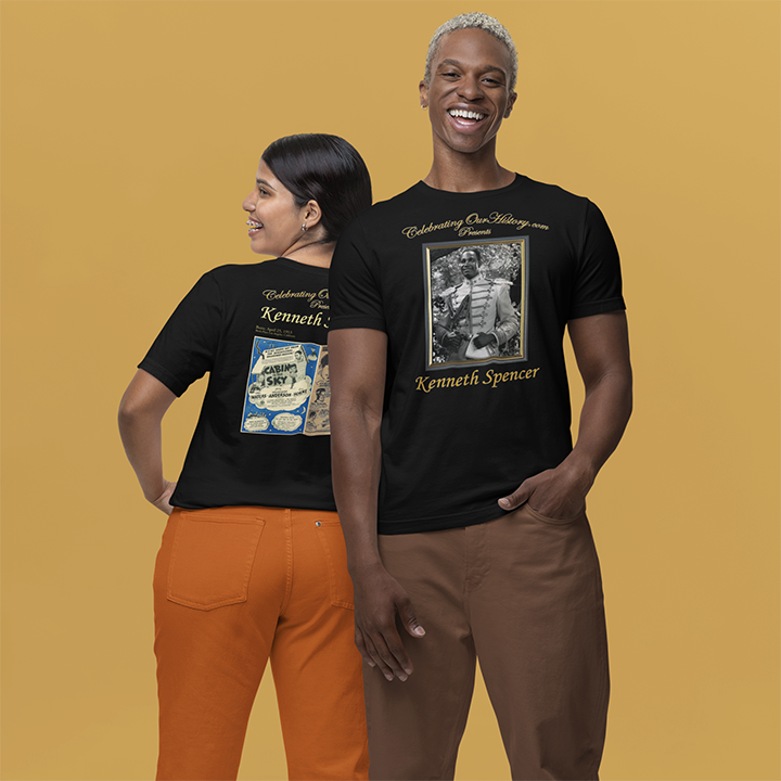 Kenneth Spencer - Cabin in the Sky (1943) -  Front and Back Printed Concert Style T-Shirt