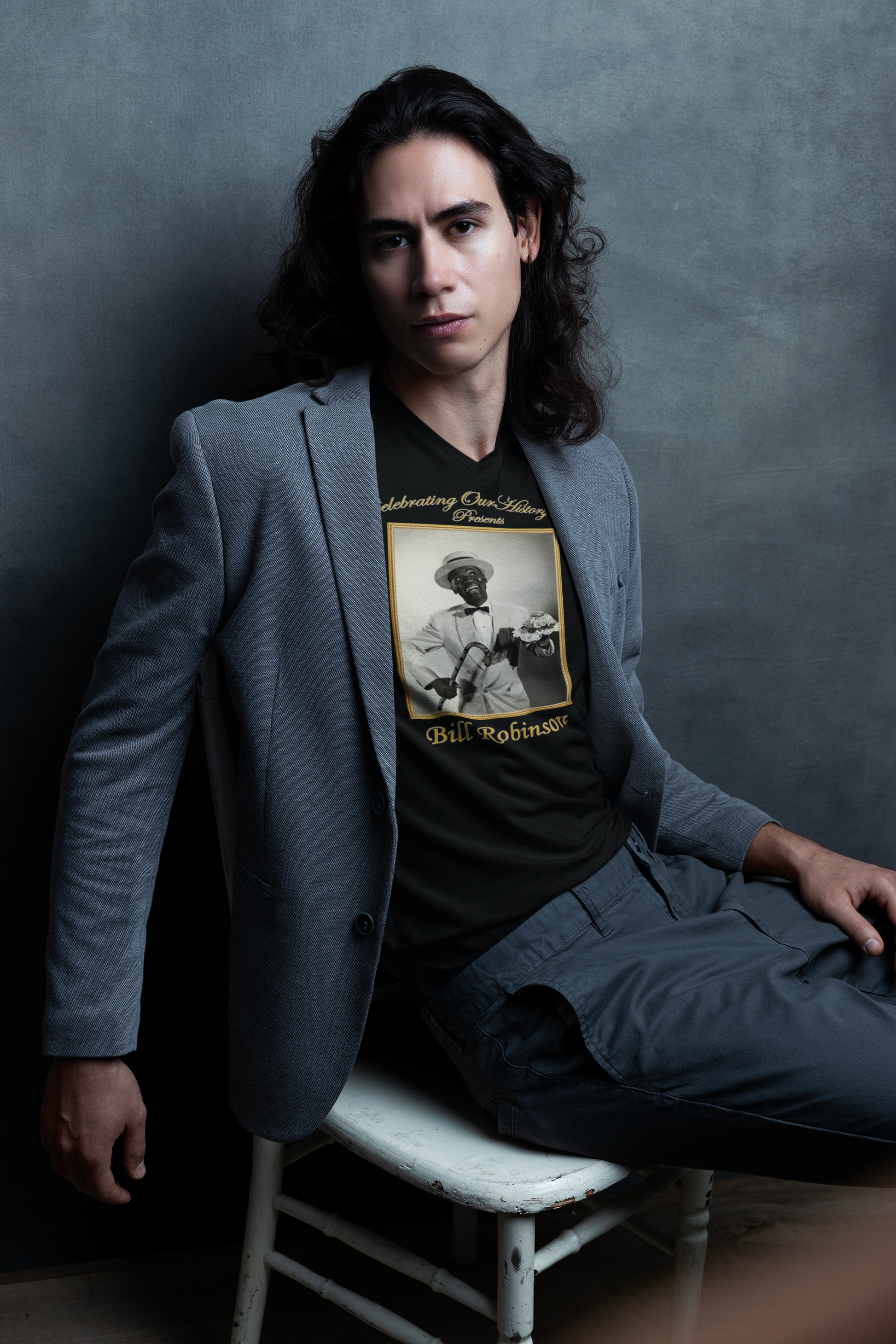 Bill Robinson - Stormy Weather (1943) - Front and Back Printed Concert Style V-Neck T-Shirt