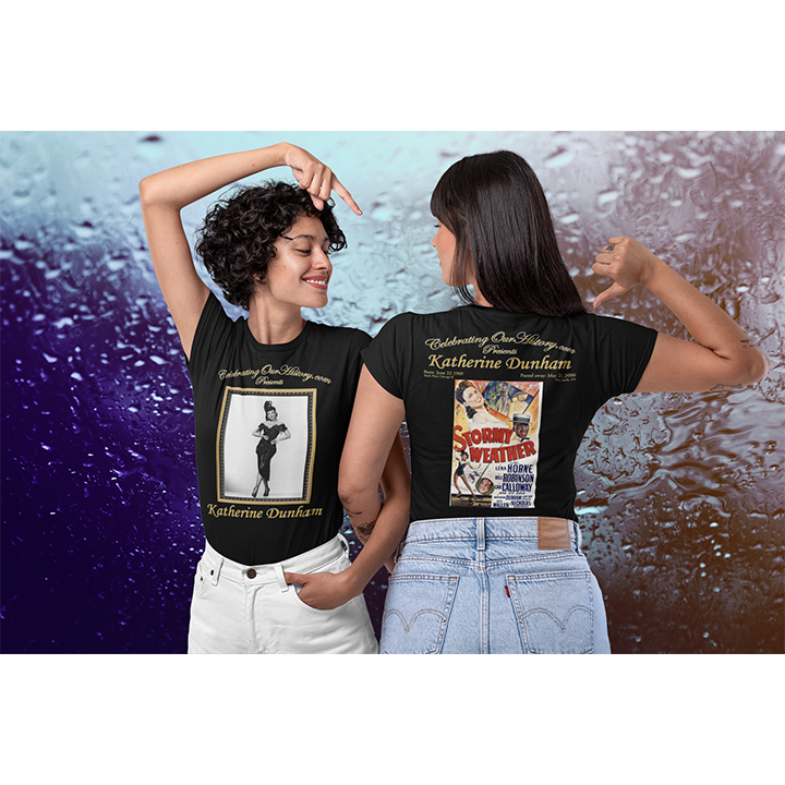 Katherine Dunham - Stormy Weather (1943) -  Front and Back Printed Concert Style Women's T-Shirt