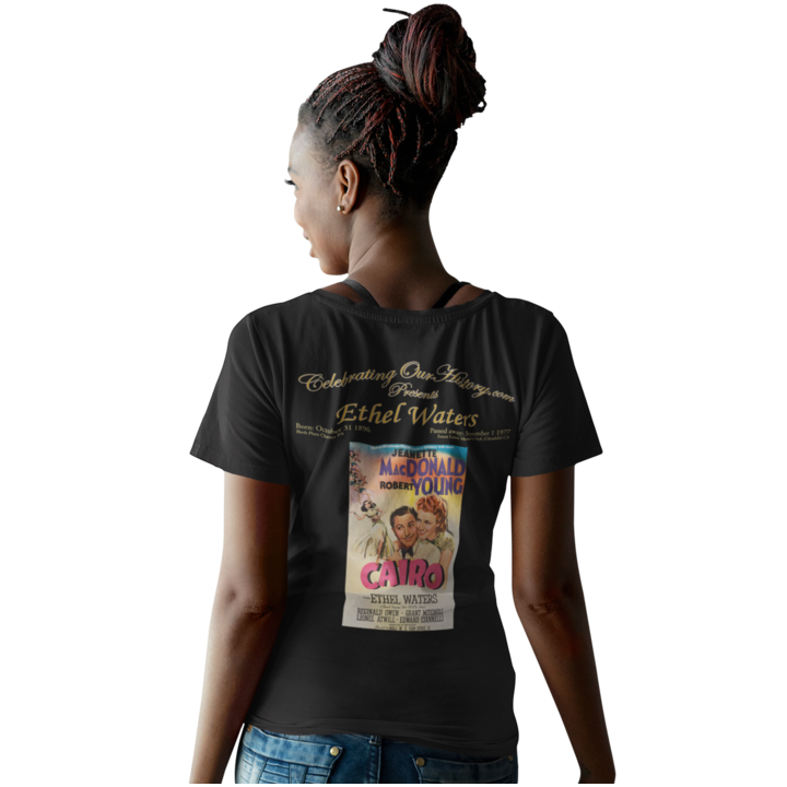 Ethel Waters - Cairo (1942) - Front and Back Printed Concert Style V-Neck T-Shirt