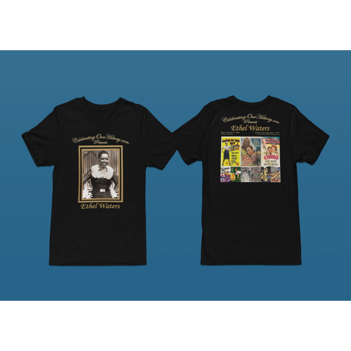 Ethel Waters - Nine Movie Posters -  Front and Back Printed Concert Style Women's T-Shirt
