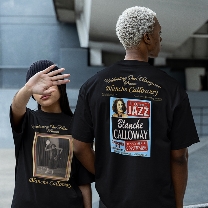 Blanche Calloway - Queen Of Jazz -  Front and Back Printed Concert Style T-Shirt