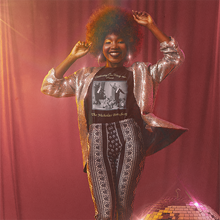 The Nicholas Brothers - Stormy Weather (1943) -  Front and Back Printed Concert Style Women's T-Shirt