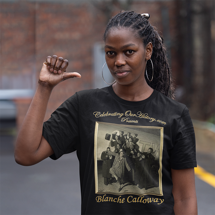 Blanche Calloway - Four Albums -  Front and Back Printed Concert Style T-Shirt
