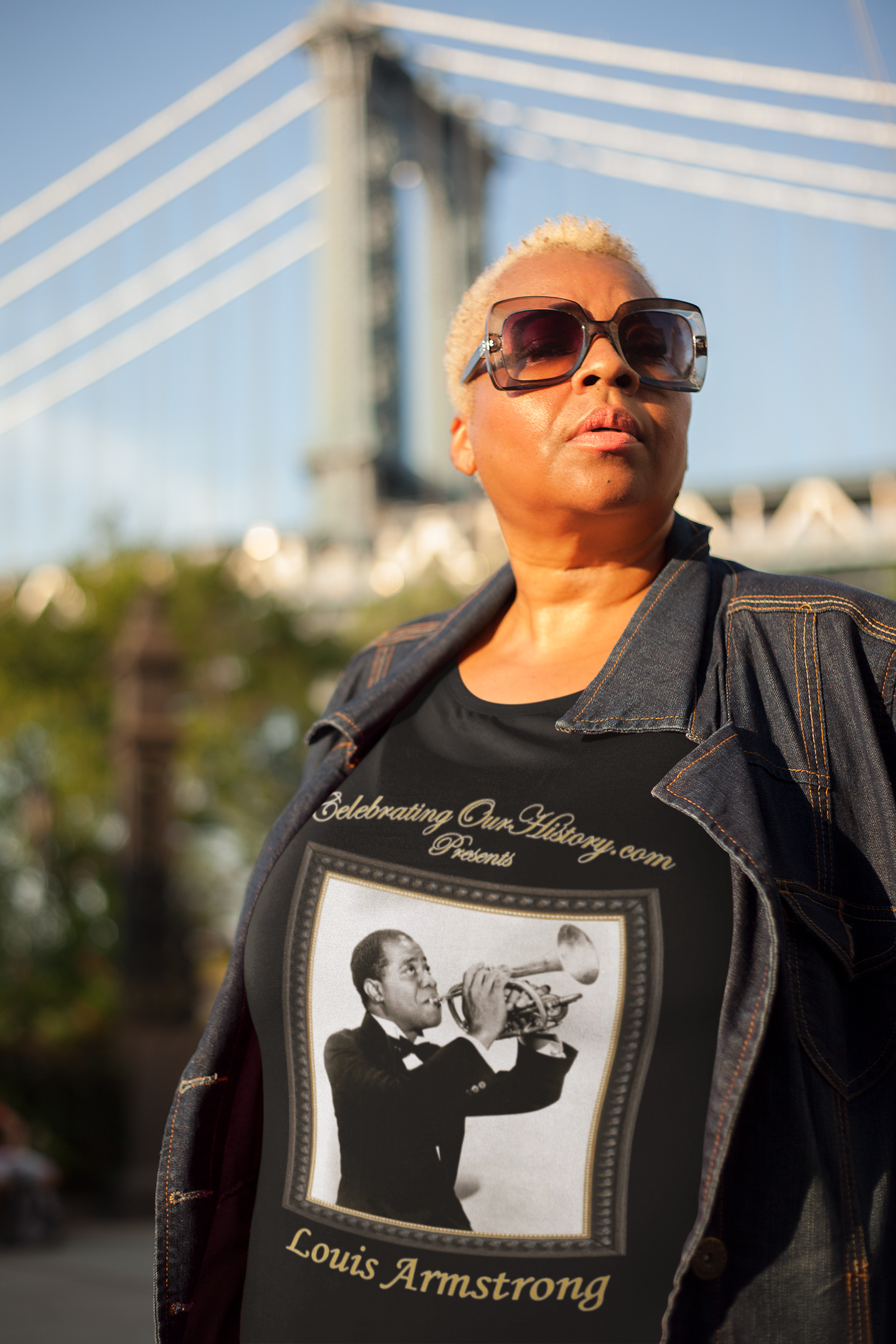 Louis Armstrong - New Orleans (1947) - Front and Back Printed Concert Style Women's T-Shirt