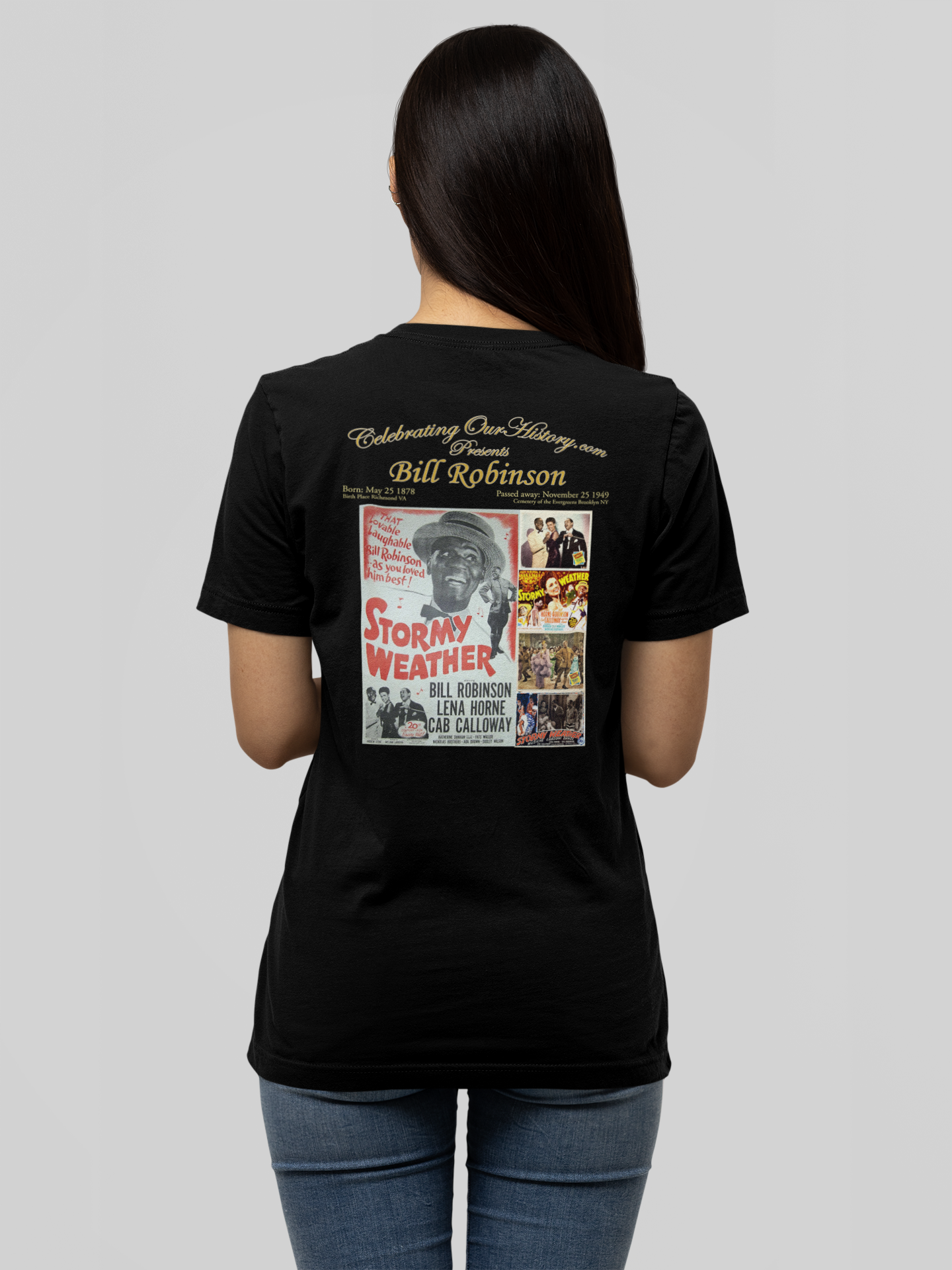 Bill Robinson - Stormy Weather (1943) - Front and Back Printed Concert Style V-Neck T-Shirt