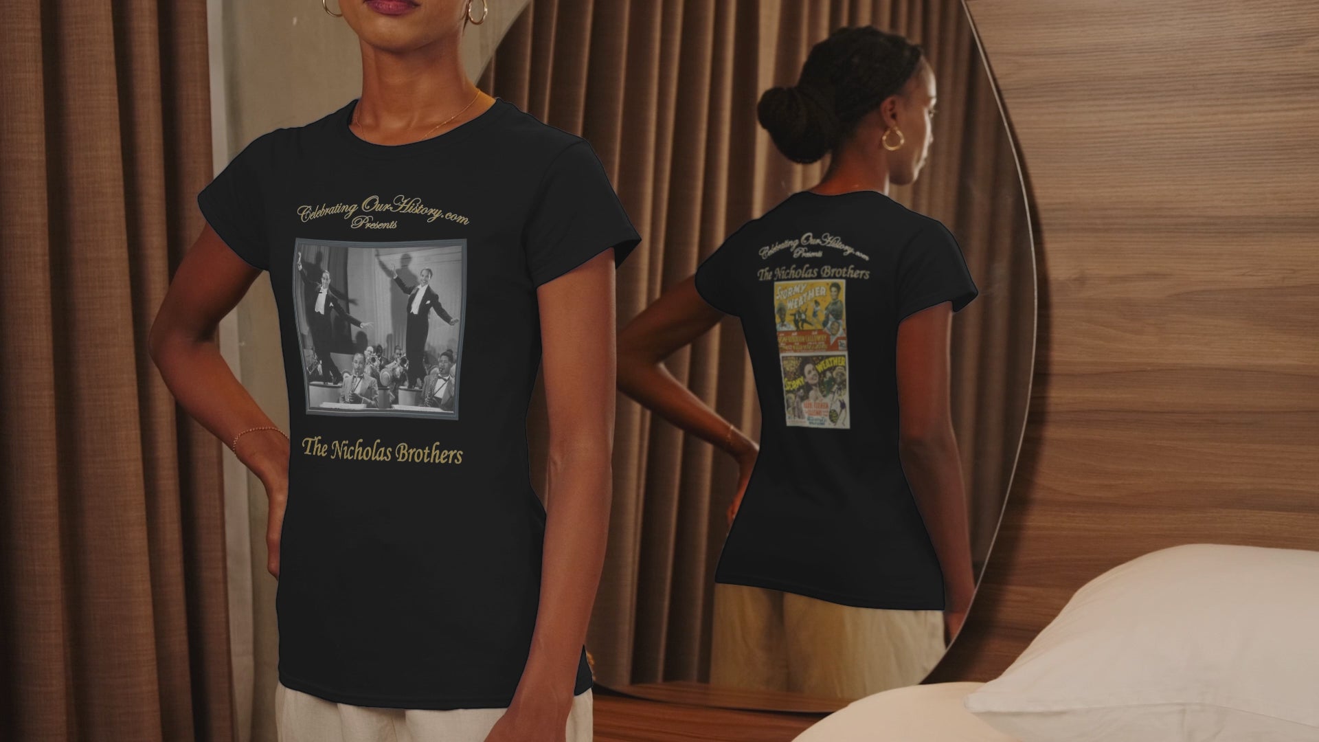 The Nicholas Brothers - Stormy Weather (1943) -  Front and Back Printed Concert Style Women's T-Shirt