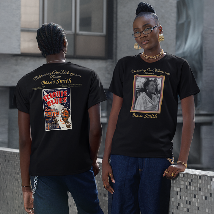Bessie Smith - St. Louis Blues (1929) -  Front and Back Printed Concert Style T-Shirt