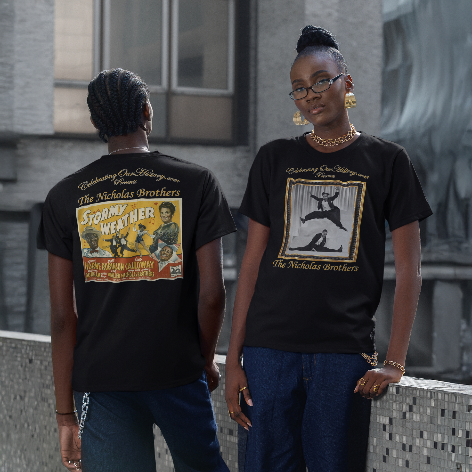 The Nicholas Brothers - Stormy Weather (1943) v2 - Front and Back Printed Concert Style T-Shirt