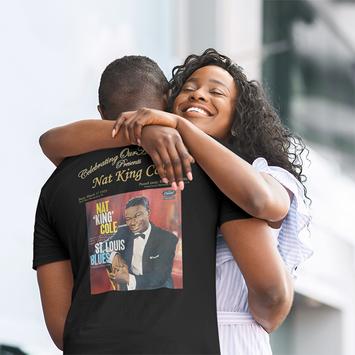 Nat King Cole - St. Louis Blues (1958) Album -  Front and Back Printed Concert Style T-Shirt